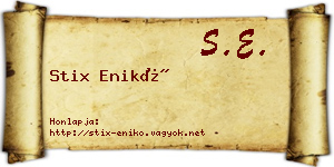 Stix Enikő névjegykártya